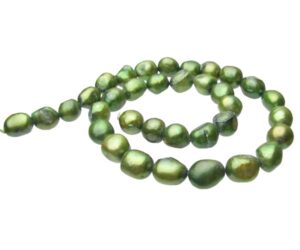 green baroque freshwater pearls