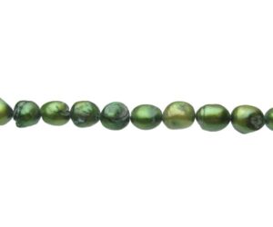 green baroque freshwater pearls