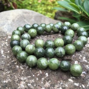 green jade natural 10mm round gemstone beads