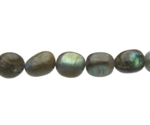 Labradorite tumbled nugget gemstone beads 12mm