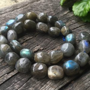 Labradorite tumbled nugget gemstone beads 12mm