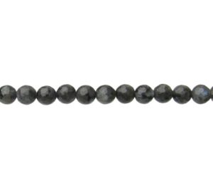 larvikite faceted gemstone round beads 6mm natural crystals