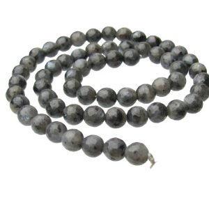 larvikite faceted gemstone round beads 6mm natural crystals