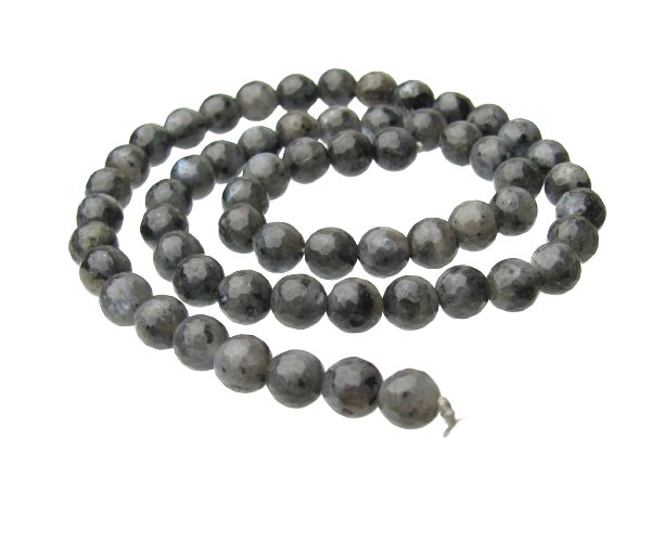larvikite faceted gemstone round beads 6mm natural crystals