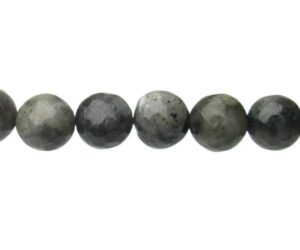 larvikite faceted 8mm round beads