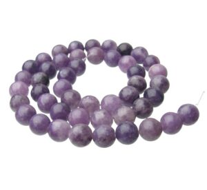lepidolite 8mm round gemstone beads natural crystals