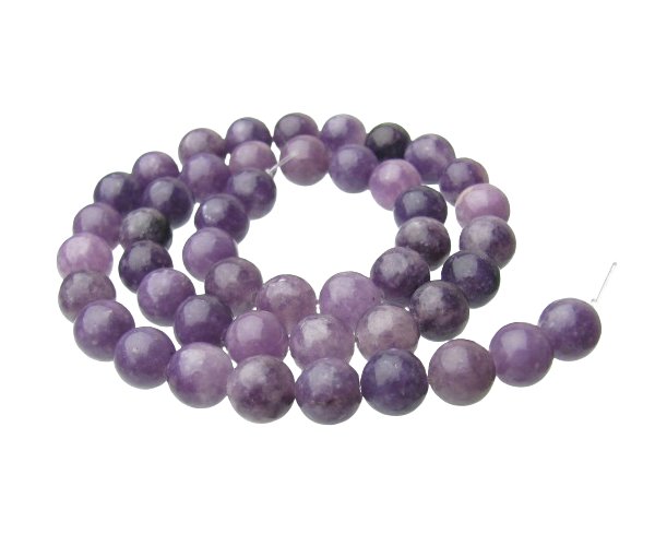 lepidolite 8mm round gemstone beads natural crystals