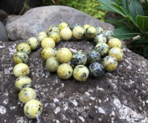 yellow turquoise 12mm round beads