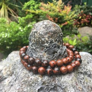 mahogany obsidian 8mm round gemstone beads