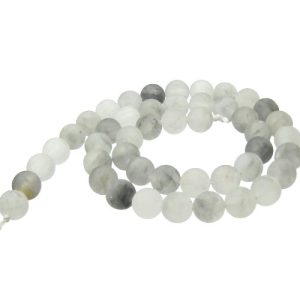 matte cloud quartz 8mm round beads
