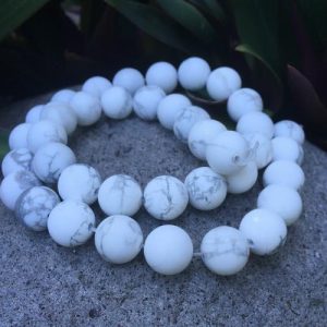 matte howlite 10mm round gemstone beads