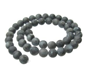 matte larvikite 8mm round gemstone beads