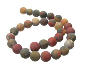 picasso jasper gemstone round beads matte 12mm
