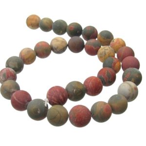picasso jasper gemstone round beads matte 12mm