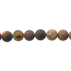picasso jasper gemstone round beads matte 12mm