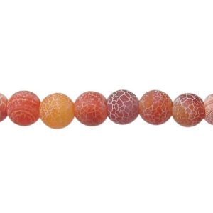 matte red dragon vein agate round beads 4mm