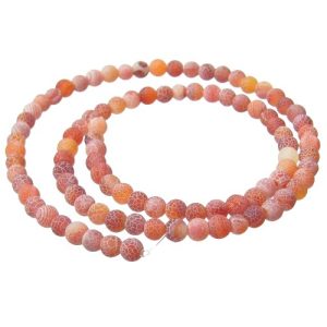matte red dragon vein agate round beads 4mm