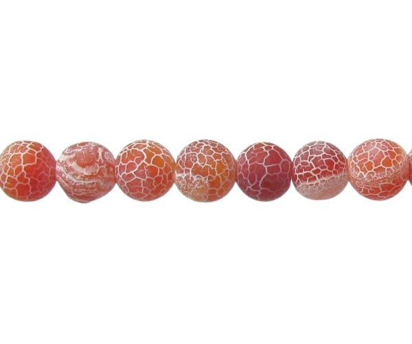 thumbnail image 2 of 10 Colors 6mm Matte Dream Fire Veins Agate Round Gemstone Beads Necklace 18" 2 of 2