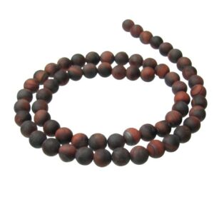 matte red tiger eye gemstone round beads