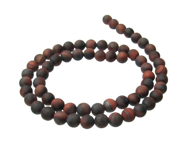 matte red tiger eye gemstone round beads