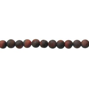 matte red tiger eye gemstone round beads
