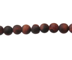 matte red tiger eye gemstone round beads 4mm