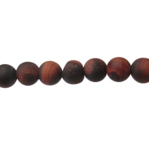 matte red tiger eye gemstone round beads 4mm