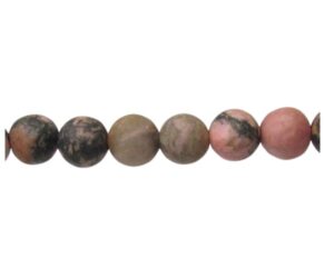 pink rhodonite 6mm round gemstone beads