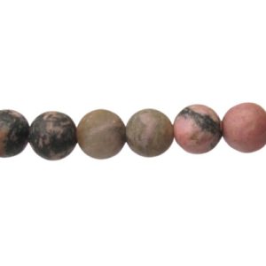 pink rhodonite 6mm round gemstone beads