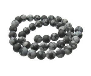 snowflake obsidian 8mm beads matte