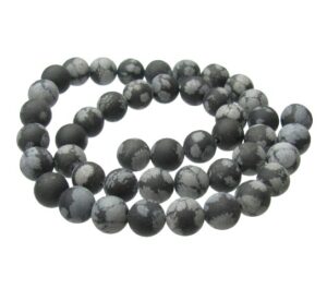 snowflake obsidian 8mm beads matte