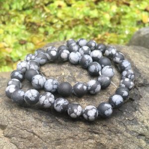 snowflake obsidian 8mm beads matte