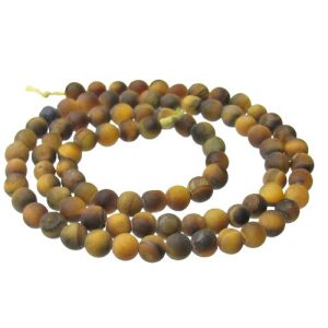 matte tiger eye 4mm round gemstone beads