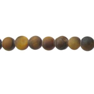 matte tiger eye 4mm round gemstone beads