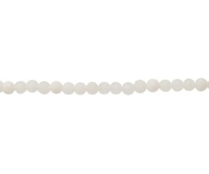 matte white chalcedony 4mm round beads