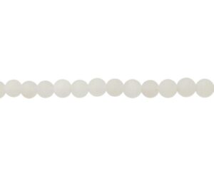 matte white chalcedony gemstone round beads 6mm