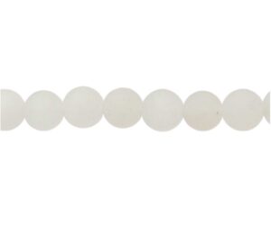 matte white chalcedony gemstone round beads 6mm