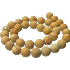 matte wood jasper 10mm round beads