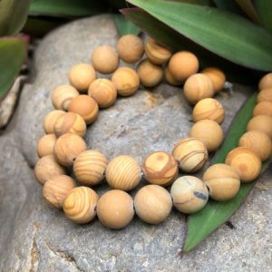 matte wood jasper 10mm round beads