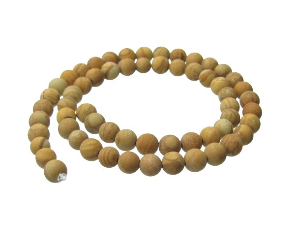 matte wood jasper gemstone round beads 6mm