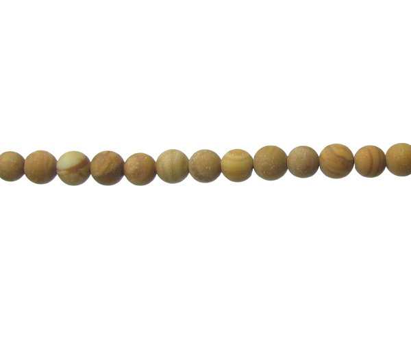 matte wood jasper gemstone round beads 6mm