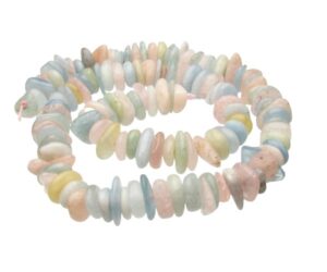 Morganite slice gemstone beads strand
