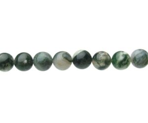 moss agate 12mm round gemstone beads