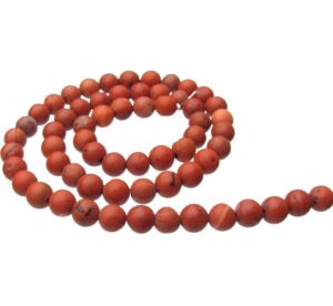 matte red poppy jasper 6mm round gemstone beads