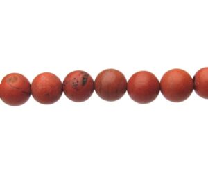 matte red poppy jasper 6mm round gemstone beads