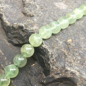 Prehnite gemstone beads 10mm round