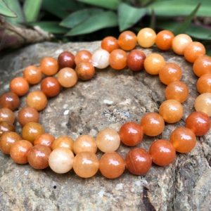 red aventurine gemstone round beads 8mm