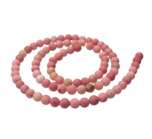 matte pink rhodonite gemstone beads 4mm
