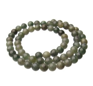 green serpentine gemstone round beads 6mm