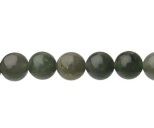 green serpentine gemstone round beads 6mm